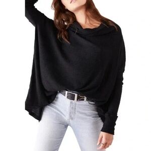 Free People | Juicy Thermal Long Sleeve Top Black Size Small